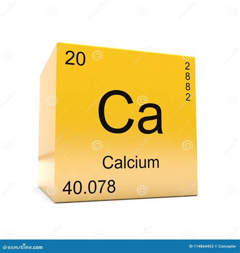 Calcium Ca Element Symbol From Periodic Table Series Royalty Free