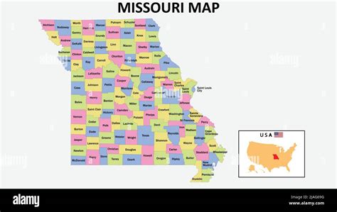 Missouri Map District Map Of Missouri In 2020 District Map Of Missouri In Color With Capital 2JAG69G 