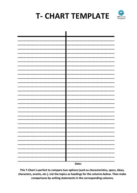 T Chart Template Vertically Positioned Do You Need A T Chart Template