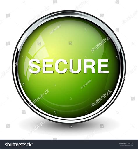 Secure Button Stock Vector Royalty Free 241737193 Shutterstock