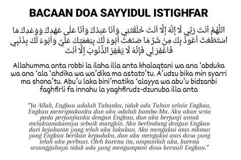 Bacaan Doa Sayyidul Istighfar Arab Latin Dan Artinya Vrogue Co