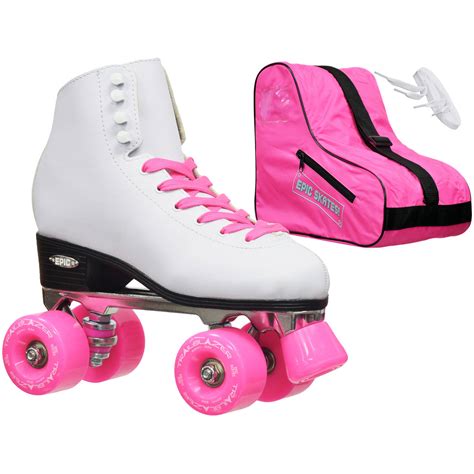 Epic Classic Whitepink Quad Roller Skates Package