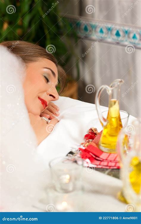 Wellness Woman Getting Massage In Spa Stock Photo Image Of