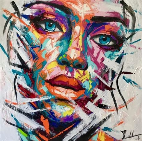 Beautiful Abstract Woman Face Graffiti Colorful Painting Print Etsy