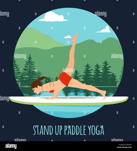 Yoga On Paddle Board Stock Vector Images Alamy