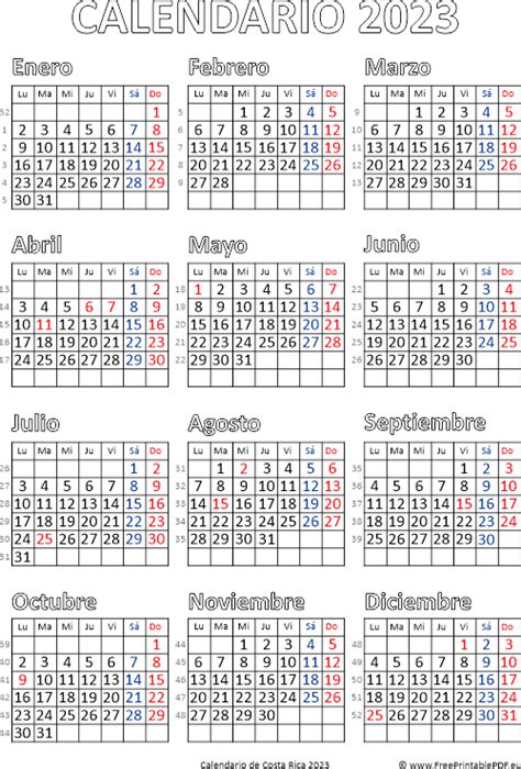Calendario 2023 Para Imprimir Con Feriados Costa Rica Imagesee