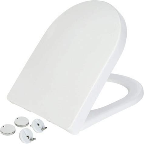 Luxury D Shape Heavy Duty Soft Close White Toilet Seat With Top