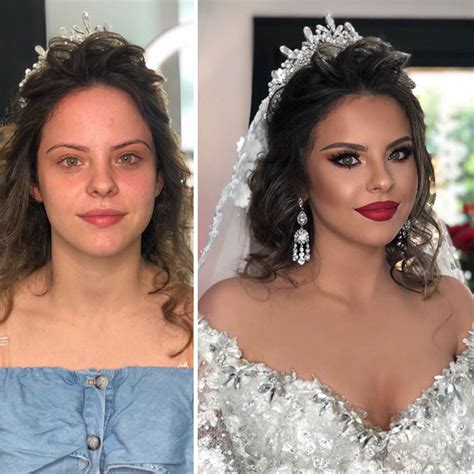 Pictures Captured Before And After Brides Got Their Wedding Makeup