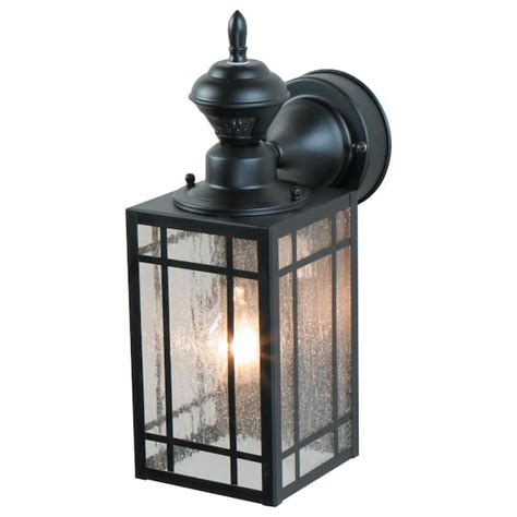 Heath Zenith 1 Light Black Motion Activated Outdoor Wall Lantern Sconce