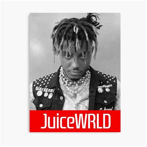 Juice Wrld Red Merch Juice Wrld 999 Poster Canvas Print Wooden