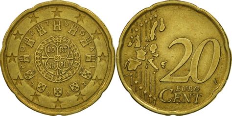 Portugal 20 Euro Cent 2002 Brass Km744 European Coins