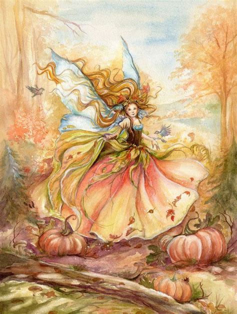Dance Of Autumn Fairy Painting By Janna Prosvirina Fairy Art