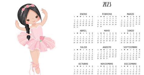 Kits Imprimibles Gratis Calendario 2023 De Bailarina