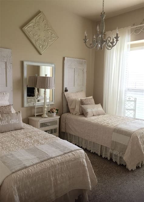 Twin Beds In A Guest Room Tone On Tone Color Scheme