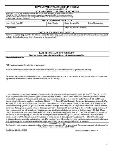 Fillable Da Form 4856 Army Pubs Printable Forms Free Online