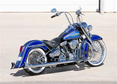 Covingtons Blue Heritage Custom Harley Motorcycle