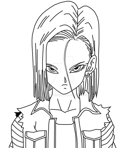 Android 18 Close Up Lineart By Anthonyjmo On Deviantart
