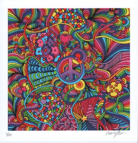 Psychedelic Peace Sign Blotter Art Signed And Numbered By Etsy