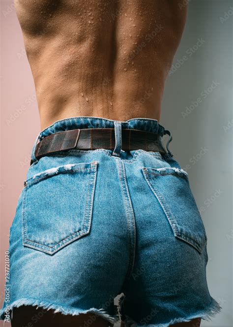 Jeans Denim Shorts Sexy Female Ass Buttocks Blue Jeans On Beautiful