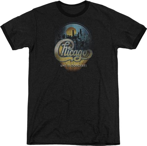 Chicago American Rock Band Live In Concert Logo Adult Ringer T Shirt