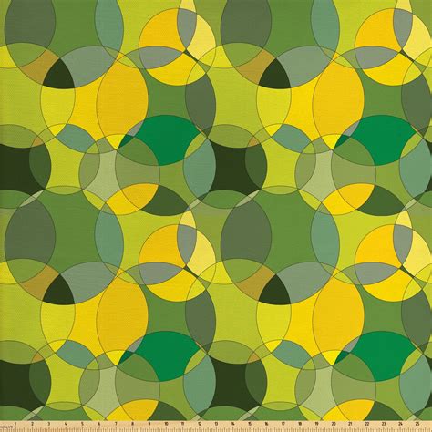 Geometric Fabric By The Yard Modern Design Of Natural Abstract Circles