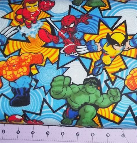 Marvel Superhero Flannel Fabric By The Yard Fbty
