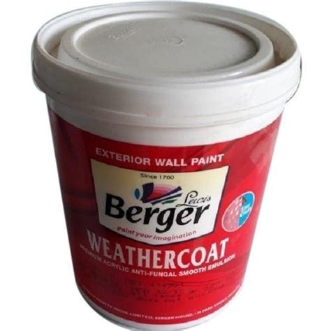 Berger Weathercoat Smooth Exterior Wall Paint Packaging Size 1l At Rs