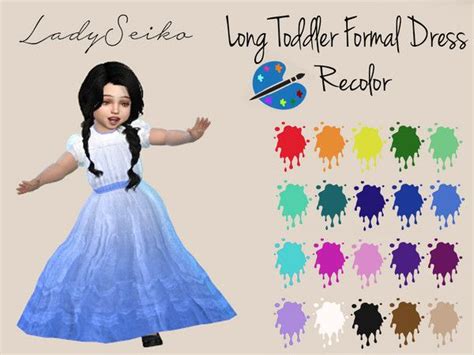 Long Toddler Formal Dress Recolor Mesh Needed Toddler Formal