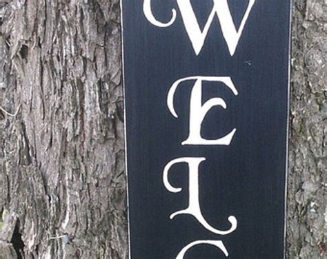 Carved Wooden Welcome Sign Nature Inspired Bird And Tree Etsy Welcome