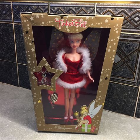 Rare Vintage Brand New Collectors Edition Christmas Tinkerbell Doll Disney Store 11 5 3 8