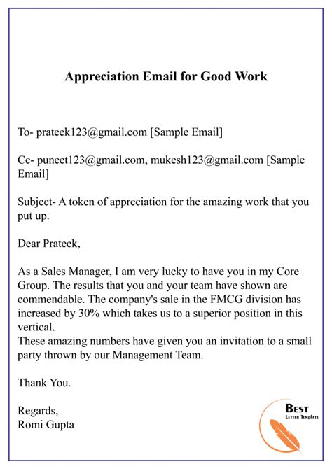 How To Write Appreciation Letter Appreciation Letter Format