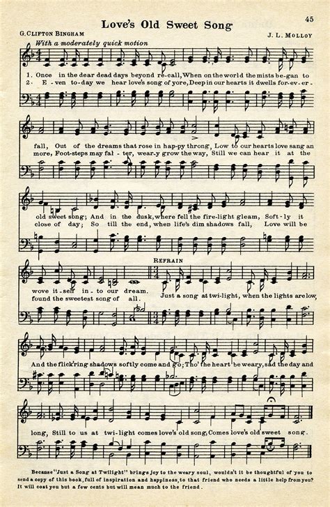 Printable Vintage Music Sheets