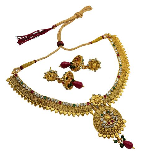 High Trendz Antique Gold Plated Rajwadi Fashionimitation Jewellery Kundan Choker Necklace Set