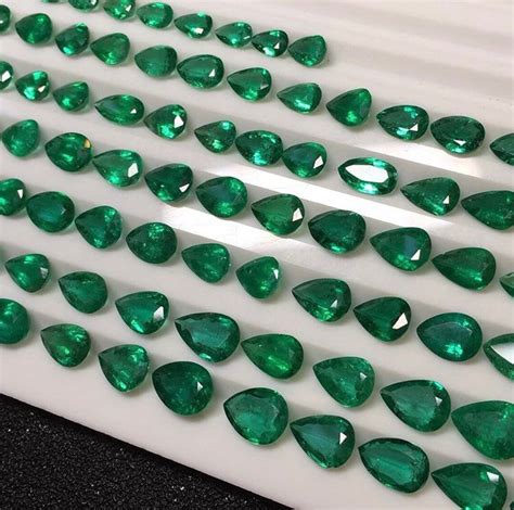 Natural Emerald Faceted Pear Cut Gemstone Loose Emerald Pear Etsy