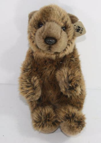World Wild Life Fund 8 Brown Grizzly Bear Plush Stuffed Animal Plush