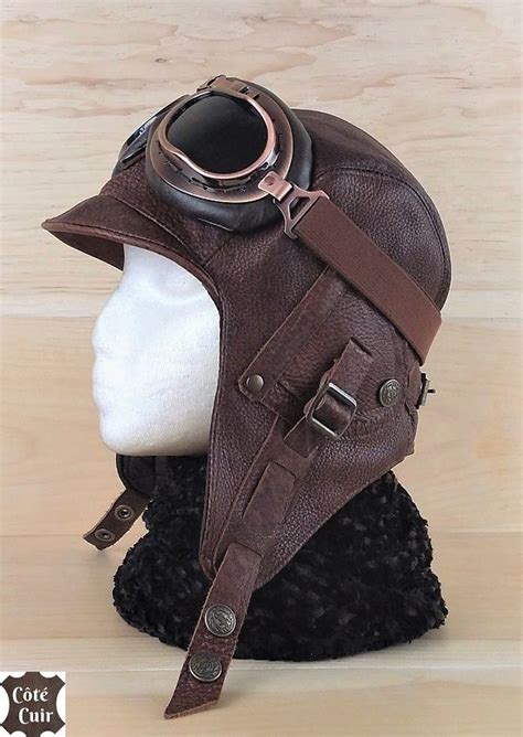 Steampunk Aviator Hat And Goggles Genuine Leather Cap Steampunk Clothing Steampunk