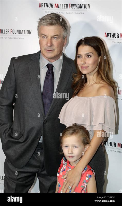 Actor Alec Baldwin L Wife Hilaria Baldwin R And Daughter Carmen Gabriela Baldwin Arrive On