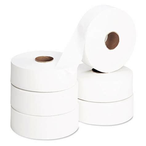 6 Jumbo Toilet Roll 300m Long 90mm Wide Eco 100 Recycled 2 Ply Soft
