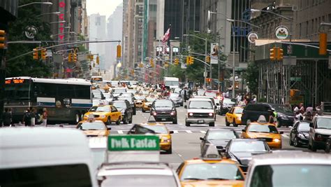 Busy New York City Traffic And People Stock Footage Video 1693903