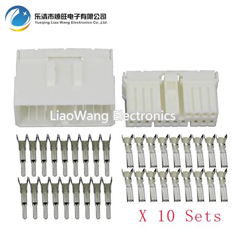 10 Sets 18 Pin Sheathed White Car Connector With Terminal Dj7181 18 11