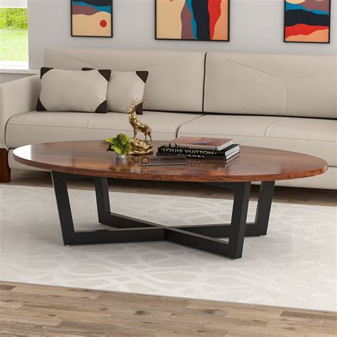 Preston Oval Top Wooden Coffee Table - Decornation
