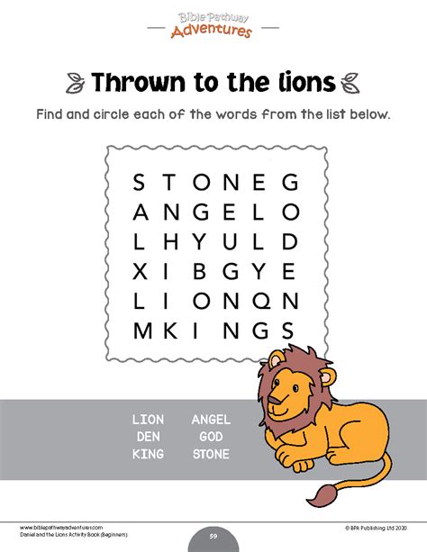 Daniel And The Lions Word Search In 2021 Daniel And The Lions Book