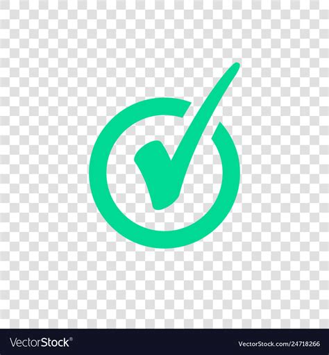 Green Check Mark Vector Icon In A Circle Tick Symbol In Green Color