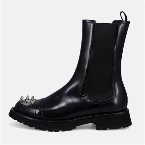 Alexander Mcqueen Black Spiked Low Boots Men From Brother2brother Uk