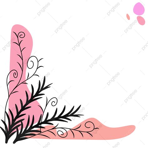 Pink Abstract Lines Png Image Plant Line Art On Pink Abstract Shapes