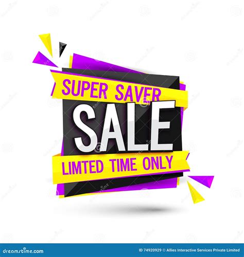 Super Saver Sale Tag or Banner. Stock Illustration - Illustration of