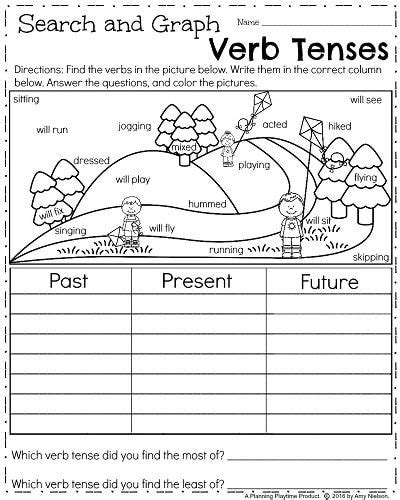 In grammar it's important to learn to identify nouns and verbs in sentences. March First Grade Worksheets - Planning Playtime | Verb ...