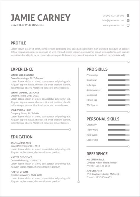 Editable Resume Template Cv Template For Ms Word Professional Resume Images And Photos Finder