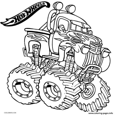 Free hot wheels pictures to print download free clip art free. Hot Wheels Monster Truck2 Coloring Pages Printable