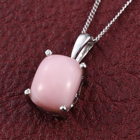 Peruvian Pink Opal Platinum Over Sterling Silver Pendant With Chain